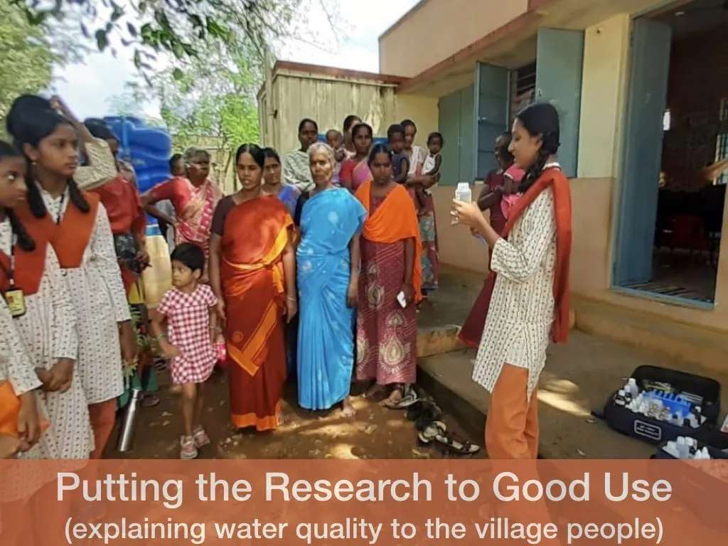 Explaining water quality to villagers