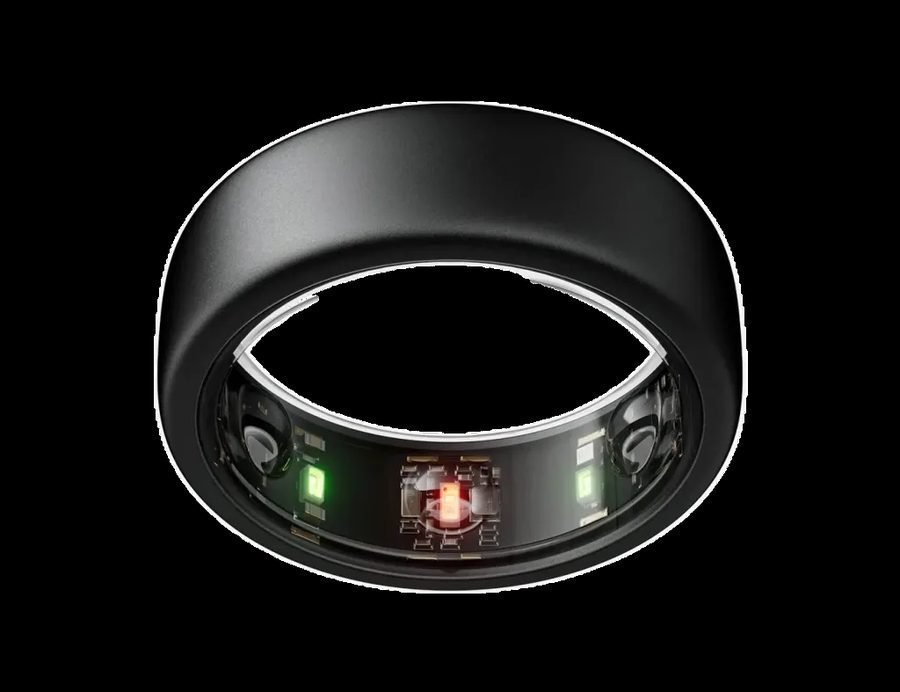 A smart ring with sensors for heart rate, blood oxygen and temperature